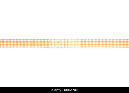 Background with orange-white checkered ribbon Stock Photo