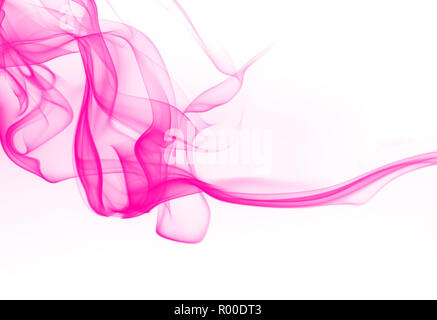 Beautiful pink smoke abstract on white background Stock Photo