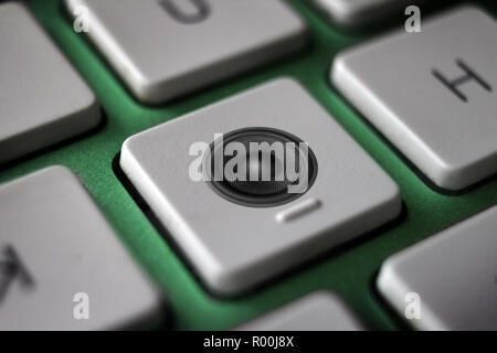 Key on keyboard with audio speaker woofer icon Stock Photo