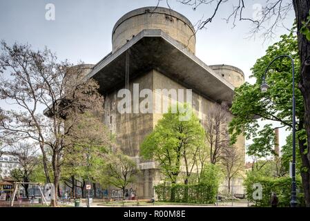 Wien, Flakturm Arenbergpark - Vienna, Flak Tower Stock Photo