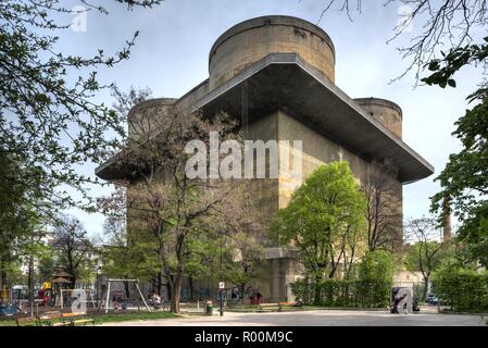 Wien, Flakturm Arenbergpark - Vienna, Flak Tower Stock Photo