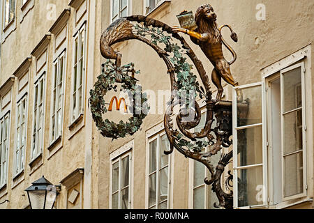 McDonald’s Sign, Getreidegasse, Salzburg, Austria Stock Photo - Alamy