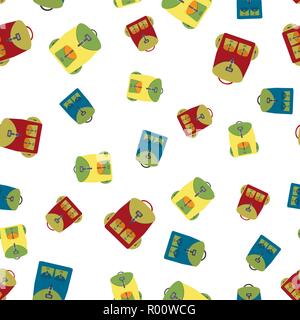 Backpack seamless pattern,vector illustration Stock Vector