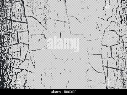 Vector craquelure effect overlay on transparent background. Marble texture with cracked paint. Scratches. Subtle abstract grunge backdrop. Stock Vector