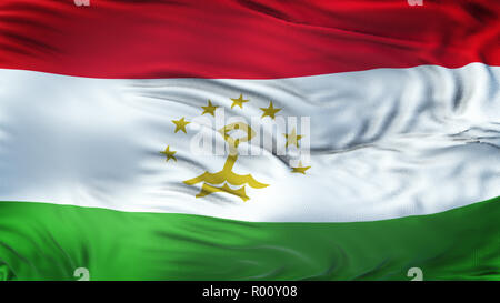 TAJIKISTAN Realistic Waving Flag Background Stock Photo