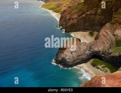 Aerial views of Kauai's Na Pali Coast, Hawaii Stock Photo