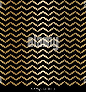 Geometric seamless black and gold texture. Golden wrapping paper pattern background. Simple luxury graphic print. Vector repeating striped modern Stock Vector