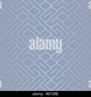 Geometric blue seamless pattern background. Simple graphic print. Vector repeating line texture. Modern swatch. Minimalistic shapes. Stylish trellis.  Stock Vector