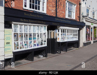 The Oldest Chemist Shop in England - located in the market place at Knaresborough, North Yorkshire Stock Photo