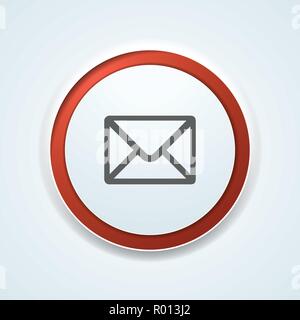 Cantact Mail button label illustration Stock Vector