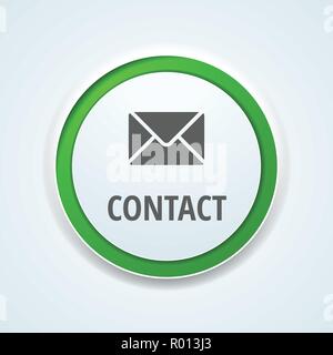 Cantact Mail button label illustration Stock Vector