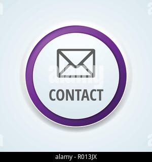 Cantact Mail button label illustration Stock Vector