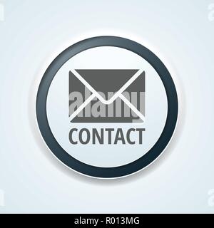 Cantact Mail button label illustration Stock Vector