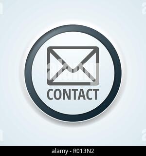 Cantact Mail button label illustration Stock Vector