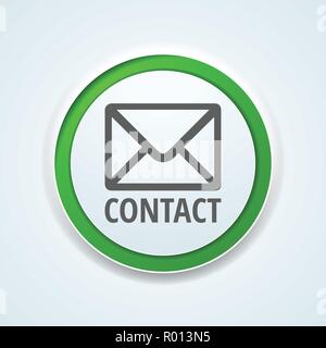 Cantact Mail button label illustration Stock Vector
