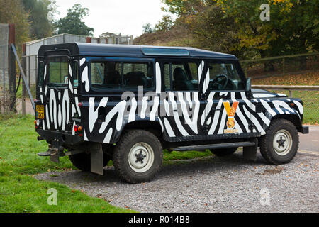 VIP Safari Park Land Rover vehicle / car – in zebra striped stripy