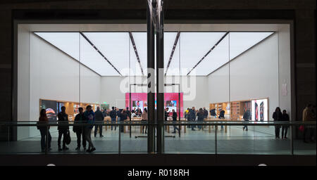 Exterior of the Apple store in Liverpool One, Liverpool UK 2018. Stock Photo