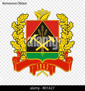 Emblem of Kemerovo Oblast, province of Russia Stock Vector