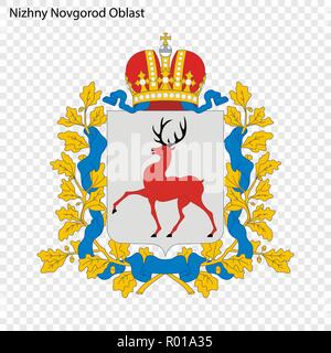 Emblem of Nizhny Novgorod Oblast, province of Russia Stock Vector