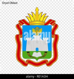 Oryol oblast flag, Russian Federation, vector illustration Stock