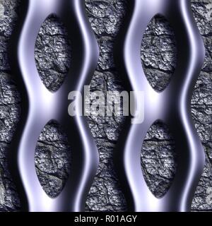 3D effect seamless background, wallpaper decoration metal pattern. Stock Photo