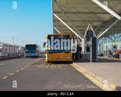 STANSTED, UK - CIRCA OCTOBER 2018: London Stansted airport design by architect Lord Norman Foster Stock Photo