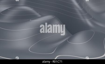 3D Topographic map background concept. Topo contour map. Render 3d illustration. Geography concept. Stock Photo