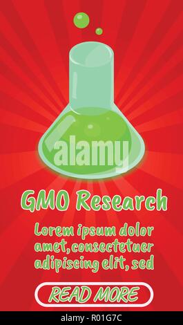 GMO research concept banner, comics isometric style Stock Vector