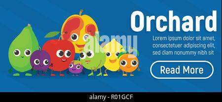 Orchard concept banner, isometric style Stock Vector