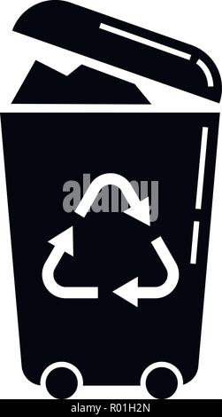 Recycle trash can icon, simple style Stock Vector