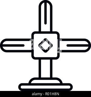 Scaffolding cross icon, outline style Stock Vector