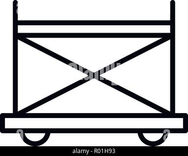Wheel scaffold icon, outline style Stock Vector