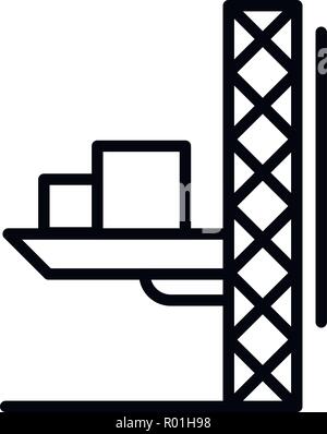 Lift crane platform icon, outline style Stock Vector
