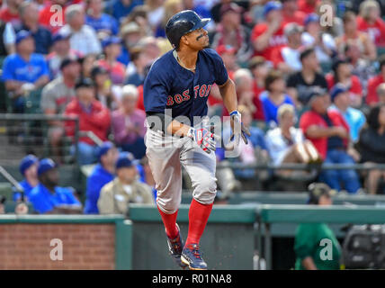 May 06, 2018: Boston Red Sox shortstop Xander Bogaerts #2 at bat during an  MLB game between the Boston Red Sox and the Texas Rangers at Globe Life  Park in Arlington, TX