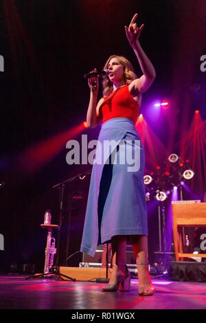 Madison, Wisconsin, USA. 30th Oct, 2018. RACHAEL PRICE of Lake Street Dive at The Sylvee in Madison, Wisconsin Credit: Daniel DeSlover/ZUMA Wire/Alamy Live News Stock Photo