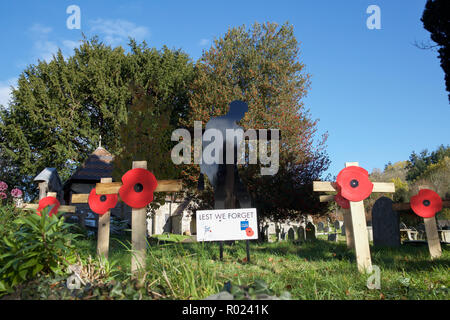 Norton,UK,1ST November 2018, Preparations for Remembrance Sunday with a Poppy display in the Parish Church of St Andrew, Norton,Powys,Wales. This year celebrates 100 years since the First World War.Credit: Keith Larby/Alamy Live News Stock Photo