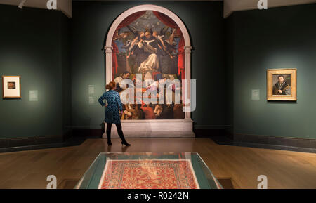 National Gallery, London, UK. 1 November, 2018. Born in Venice and of the Venetian School, the Renaissance portrait painter Lorenzo Lotto travelled extensively and worked in different parts of Italy, most notably Treviso, Bergamo, Venice, and the Italian Marches. The exhibition runs from 5 Nov 2018 - 10 Feb 2019. Image: The Alms of Saint Antoninus of Florence, 1542. Chiesa di Ss. Giovanni e Paolo, Venezia. Credit: Malcolm Park/Alamy Live News. Stock Photo