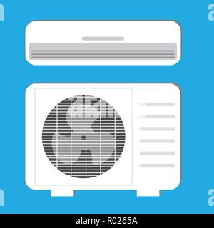 Air conditioner system: indoor and outdoor units Stock Vector