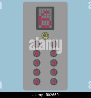 Elevator panel with buttons and display vector Stock Vector