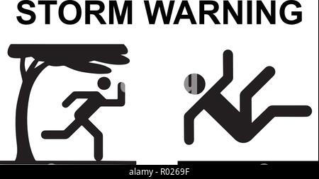 Storm hazard vector with two icons and text Stock Vector