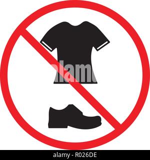 No t-shirts and shoes allowed in the pool Stock Vector