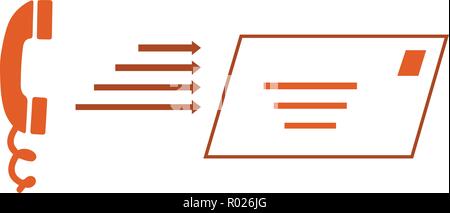 Telephone and letter symbols Stock Vector