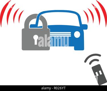 Car security system with remote control Stock Vector