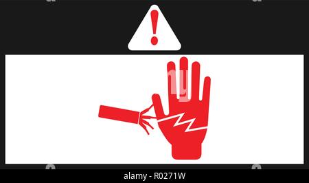 Electrical hazard warning sign and exclamation mark sign Stock Vector