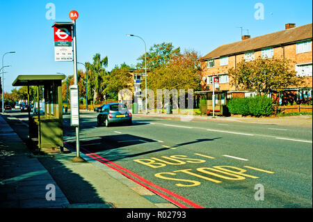 Bus Stops, Bromley Road, Catford, Borough of Lewisham, London, England Stock Photo