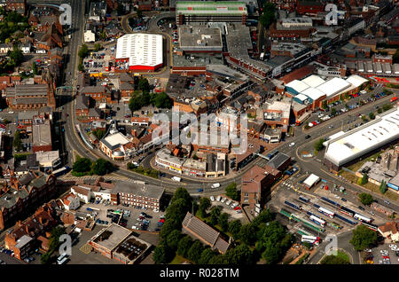 Aerial view of Stourbridge town centre in the West Midlands. Stock Photo