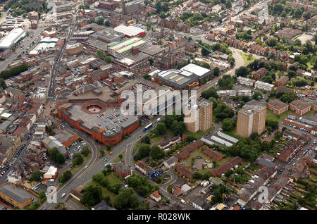 An aerial view of Stourbridge town centre in the West Midlands. Stock Photo