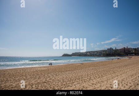 Manly, New South Wales, ​Australia-December 21,2016: People enjoying recreation at Manly Beach with the Pacific Ocean waves in Manly, Australia Stock Photo