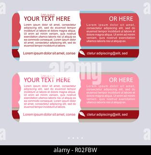 Set of colorful banner. Simple, abstract flat geometric design in grey, pink and blue colors for stickers, web page ad, tickets, labels, coupons. EPS Stock Vector