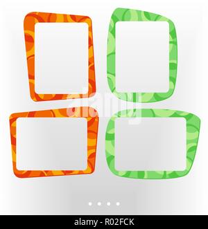 Vector colorful frames for photo or illustration. Decorative frame in shades of orange and green. Isolated vector on the white background. In EPS Stock Vector